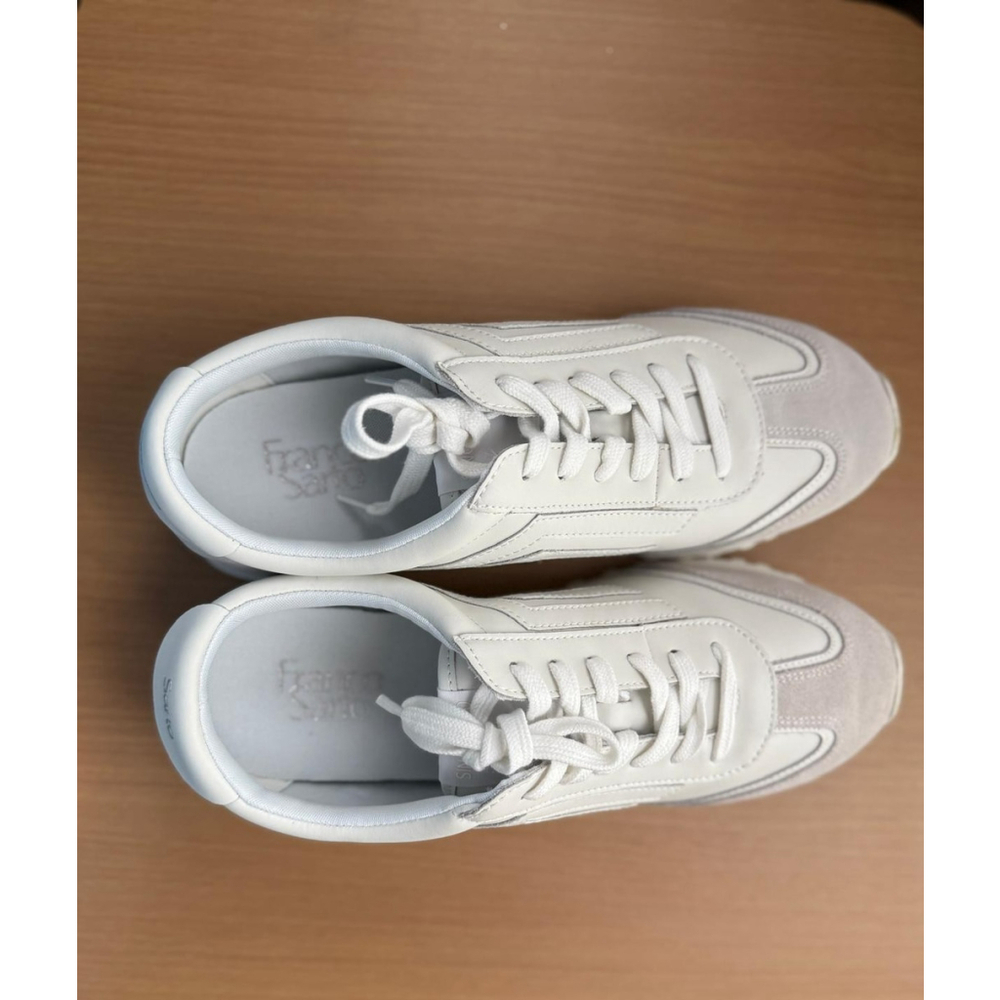 Franco Sarto Womens Matera Suede Leather Casual Sneakers SZ 9.5 M WHITE - Picture 9 of 12